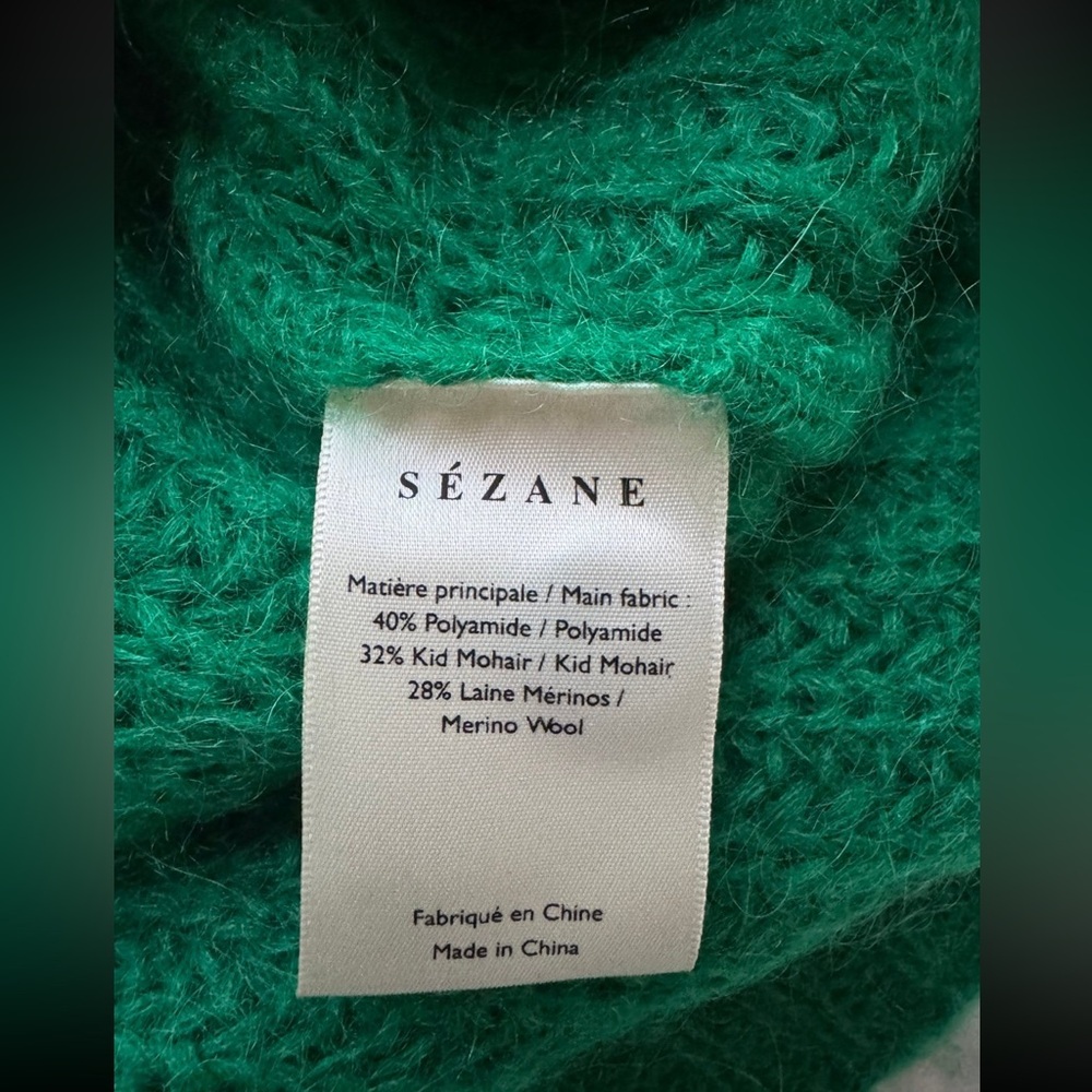 Sezane Achille Jumper in bright green Women’s Cardigan Sweater size XL - Picture 6 of 7